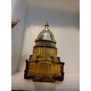 Vintage Avon Bottle 3-Tier Capitol Building Amber Aftershave Perfume Cologne